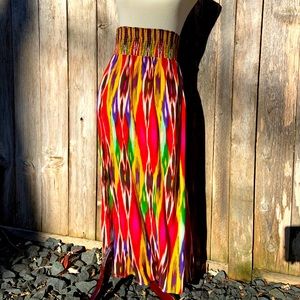 Colorful high waist maxi skirt